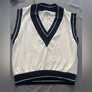 Cream and black top from Zara